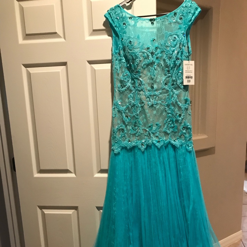 NWT Sherri Hill turquoise dress